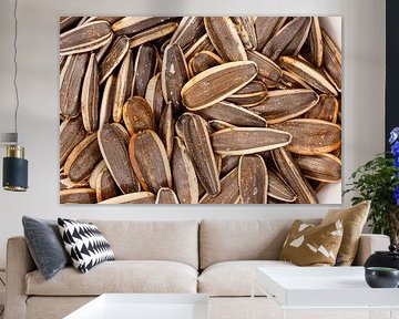 Délicieuses graines de tournesol apportant des acides gras oméga-6 sains sur de-nue-pic