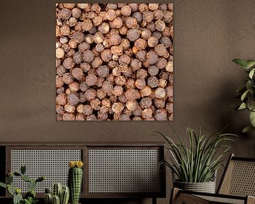 Les grains de poivre noir s'éparpillent, créant une texture d'épice alimentaire sur de-nue-pic