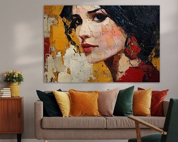 Portrait of a Spanish flamenco dancer in warm tones