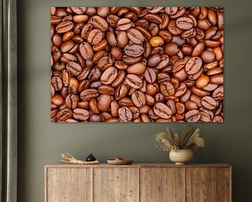 Geroosterde koffiebonen creëren een rijke bruine naadloze achtergrond van de-nue-pic