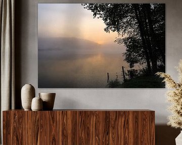 Morgendämmerung an einem Herbsttag bei den Schwackenreuter Seen bei Mühlingen - Baden-Württemberg von BlattArt - Christine Horn