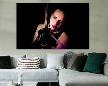 Artistieke touwen bondage.