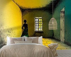 Voorbeeld van het werk in een kamer