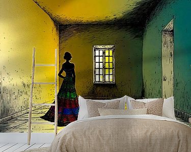 Voorbeeld van het werk in een kamer