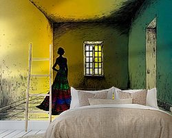 Voorbeeld van het werk in een kamer