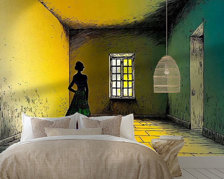 Voorbeeld van het werk in een kamer