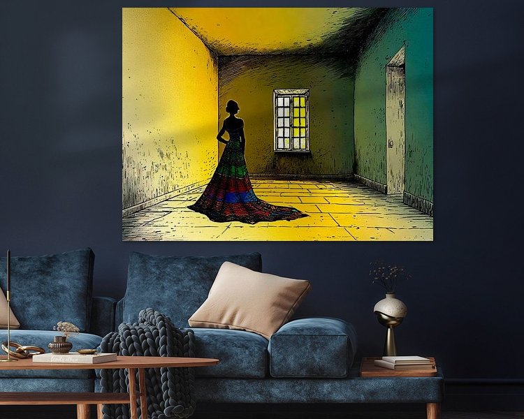 Voorbeeld van het werk in een kamer