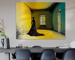 Voorbeeld van het werk in een kamer