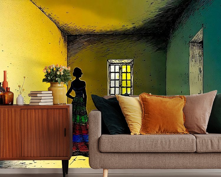 Voorbeeld van het werk in een kamer