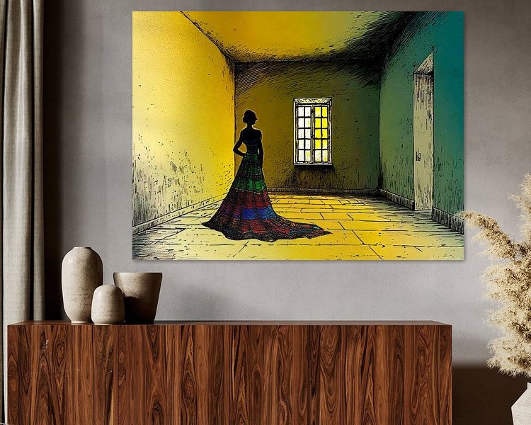 Voorbeeld van het werk in een kamer