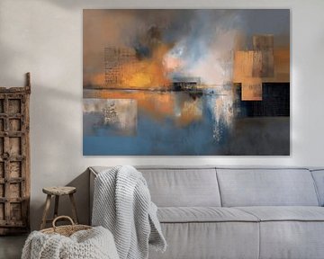 Paysage abstrait | Brume et orange