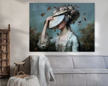 Vrouw waaier | Vrouw Achter Waaier van Bloemen Studio