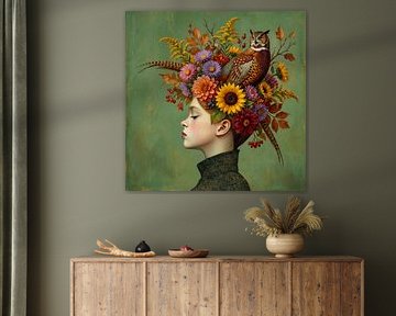 Autumn Owl & Flowers