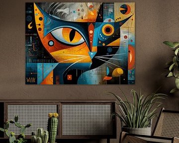 Kleurrijke Abstracte Kat van Thea