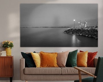 Leuchtturm von Desenzano in Schwarz und Weiß