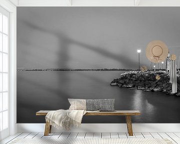 De vuurtoren van Desenzano in Zwart-Wit