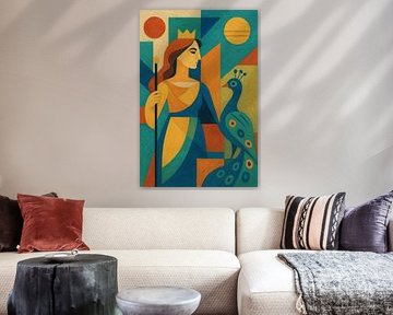 Ein geometrisches Gemälde der Göttin Hera. von Galerie Hoppenbrouwers