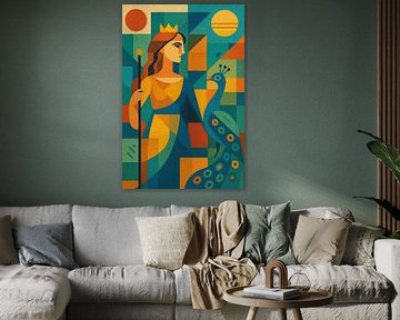 Ein geometrisches Gemälde der Göttin Hera. von Galerie Hoppenbrouwers