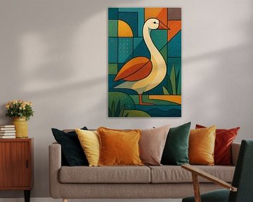 Eine geometrische Illustration einer Gans. von Galerie Hoppenbrouwers