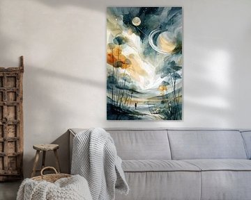 Sternenhimmel und Traumlandschaft - Traumhafte Malerei