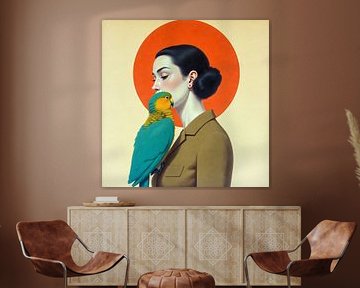 Ruhige Frau und Papagei von Jan Keteleer