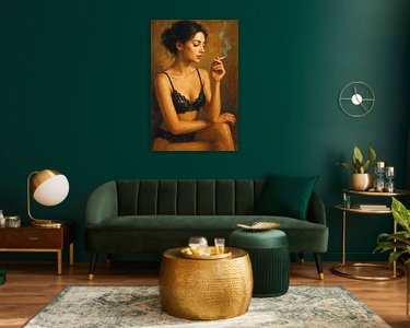 Voorbeeld van het werk in een kamer