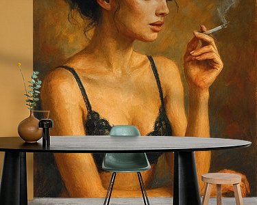 Voorbeeld van het werk in een kamer