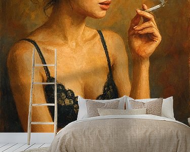 Voorbeeld van het werk in een kamer