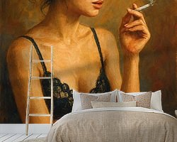 Voorbeeld van het werk in een kamer