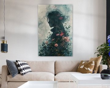 woman with flowers by Egon Zitter