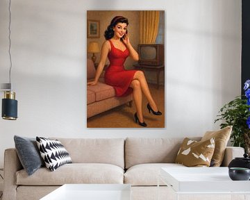 Pin-up-Girl-Gemälde. von Galerie Hoppenbrouwers