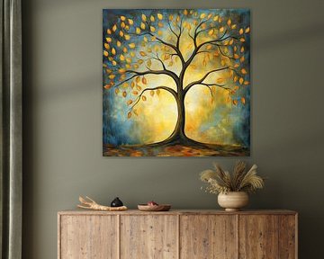 Baum mit goldenen Blättern