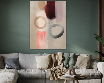 Modern abstract in pastelkleuren van Japandi Art Studio