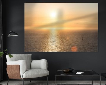 Einsames Segelboot auf dem Atlantik von Peter Haastrecht, van