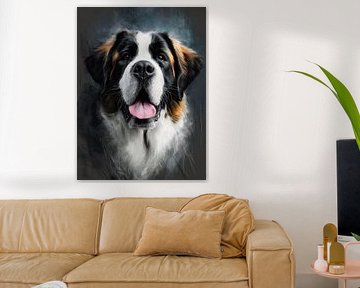 Bernhardiner Hund Portrait #Hund von JBJart Justyna Jaszke