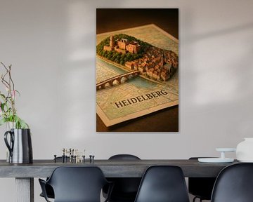 Heidelberg Old Town Miniature Art - Romantic City Map Poster Print sur Travel Shop