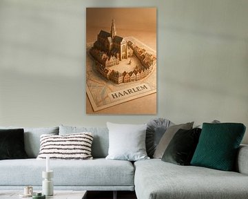 Haarlem Grote Kerk St. Bavo 3D Map – North Holland Wall Art by Travel Shop