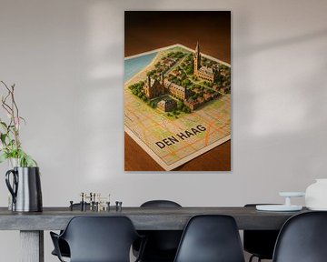 La Haye Binnenhof &amp ; Palais de la Paix Carte 3D - Royal City Art sur Travel Shop