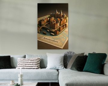 Amsterdam Architectuur Miniatuur Kunst - Nederland Reisposter