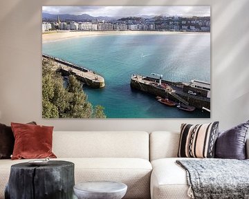 City and beach views of San Sebastian