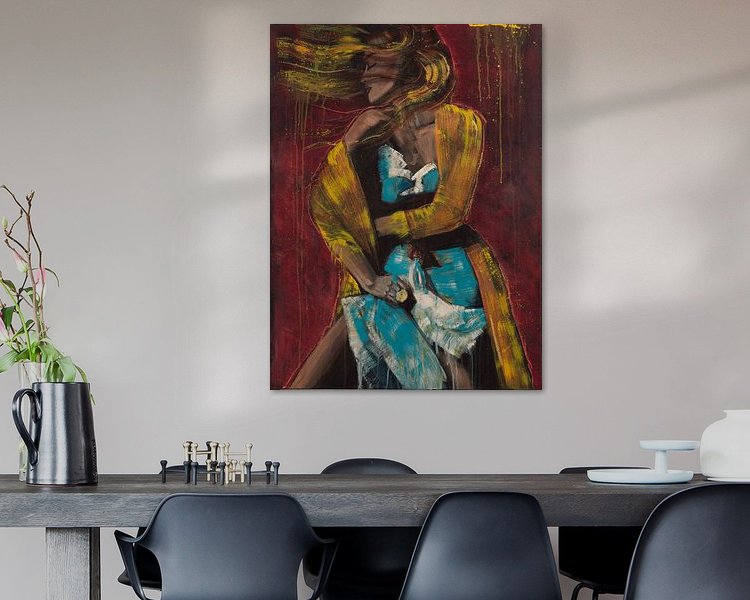 Voorbeeld van het werk in een kamer