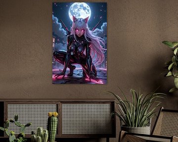 NYXARA: Sexy Anime Cat Girl als Ninja bei Vollmond