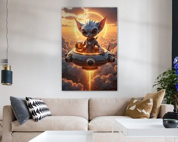 ZYNTHORAX Ein Alien genießt sein Glas Bier