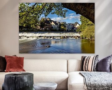 Das Wehr der Lahn bei Marburg