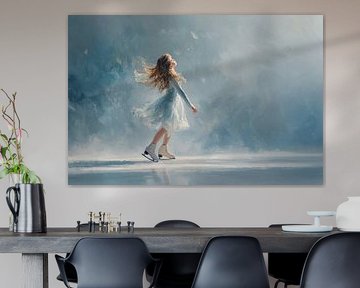 Dreaming figure skater in winter light by Lauren Wilde