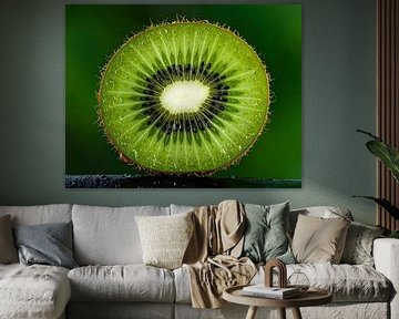 Gedetailleerde close-up van een verse kiwi van Mustafa Kurnaz