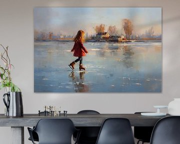 Winter scene | Girl skates on natural ice by Lauren Wilde