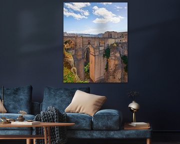 New Bridge and gorge in Ronda village, Andalusia, Spain by Stefano Orazzini