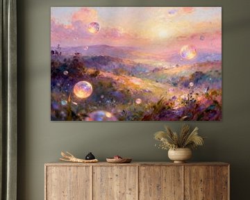 Fleurs sauvages Paysage de rêve, moderne abstrait couleurs vives sur FRESH Fine Art