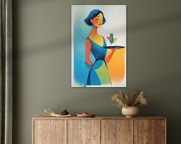 Frau Tablett | Cocktail Frau von OMG Art